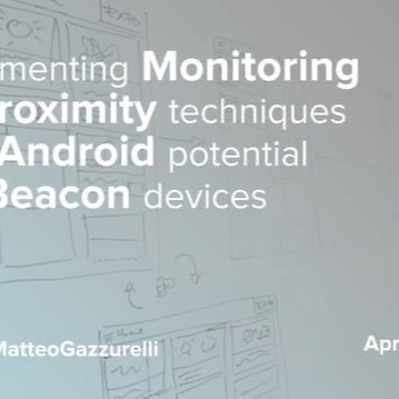 Monitoring and proximity with Android and iBeacon — droidcon Italy 2015 title slide